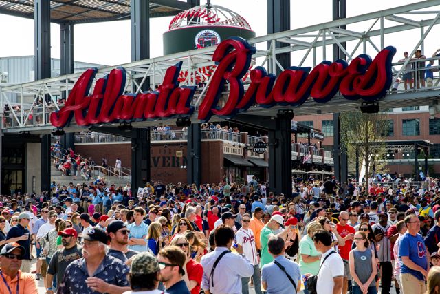 Outside Truist Park, Braves fans supply positive vibe